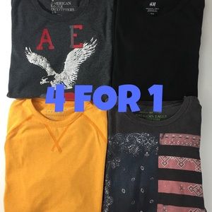 Lot of 4 XS American Eagle and H&M T-Shirts